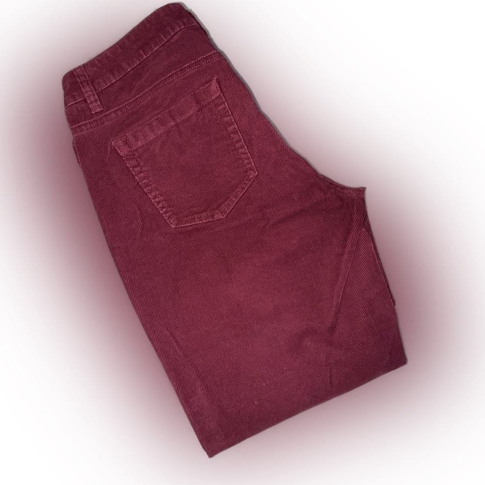 Garnet Hill Maroon Burgundy Corduroy Pants Organic Cotton 10 Petite - Picture 8 of 14